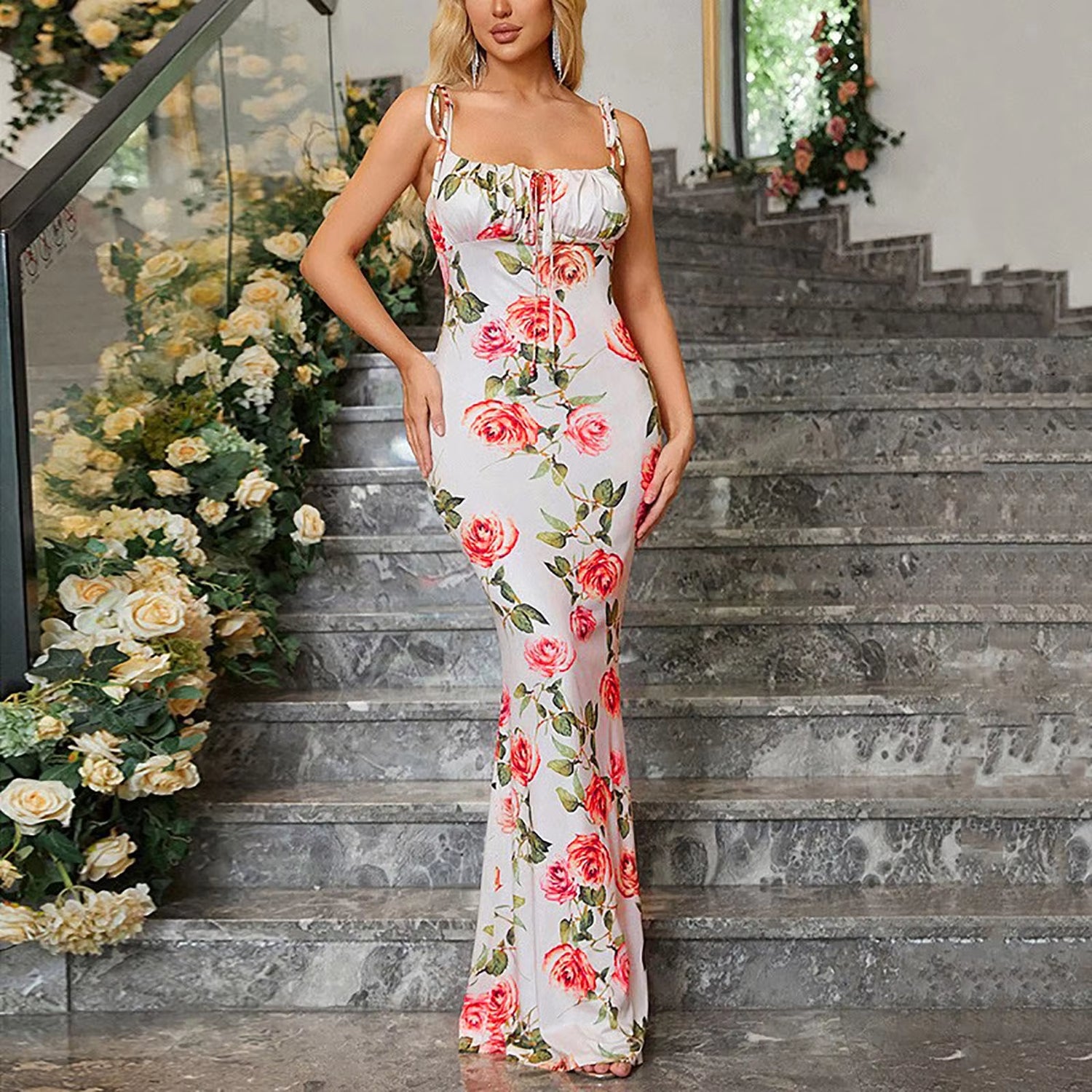 Dresses for Women 2024 Wedding Guest Summer Dresses for Women Trendy Boho Floral Print Cover Vestidos De Fiesta Elegantes 2024