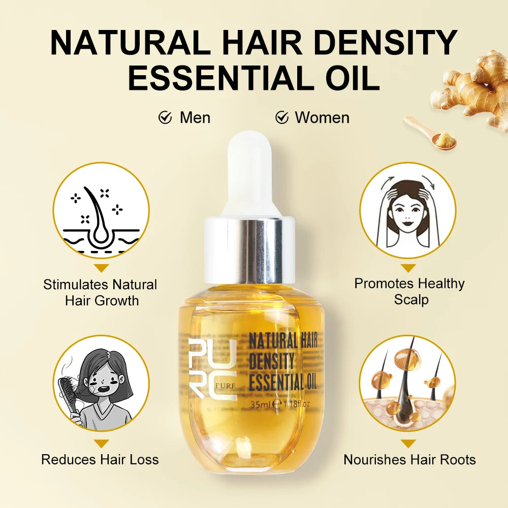 Ginger Hair Oil for Men Women Scalp Hair Follicle Nutrient Solution Improvement Hairline Hair Care Essential Oil