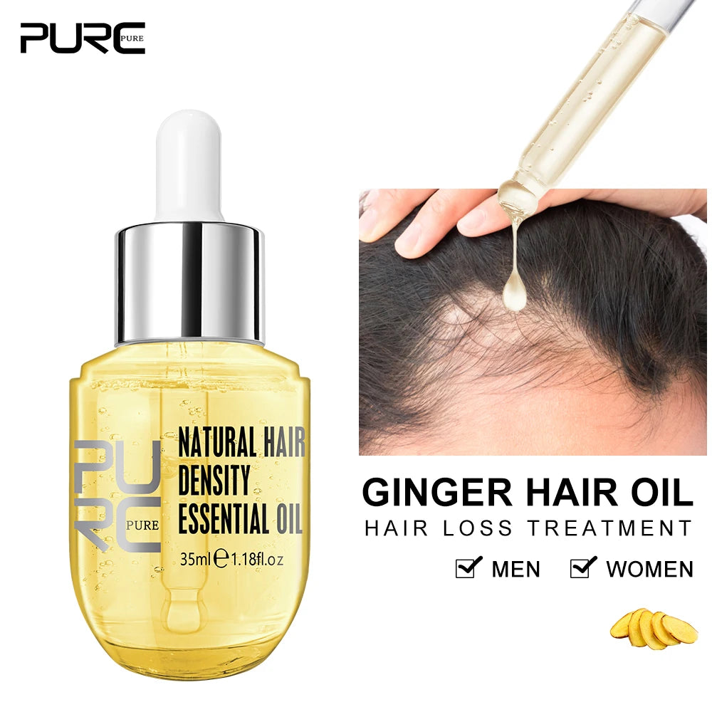 Ginger Hair Oil for Men Women Scalp Hair Follicle Nutrient Solution Improvement Hairline Hair Care Essential Oil